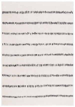 Safavieh Melody Modern Ivory And Black Geometric Rug — Low-Pile, Durable Power-Loomed Performance For Homes 6'-0" x 8'-0" MEL114A-68
