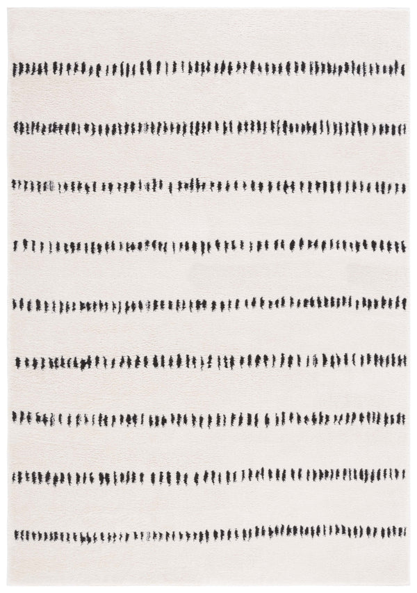 Safavieh Melody Modern Ivory And Black Geometric Rug — Low-Pile, Durable Power-Loomed Performance For Homes 6'-0" x 8'-0" MEL114A-68