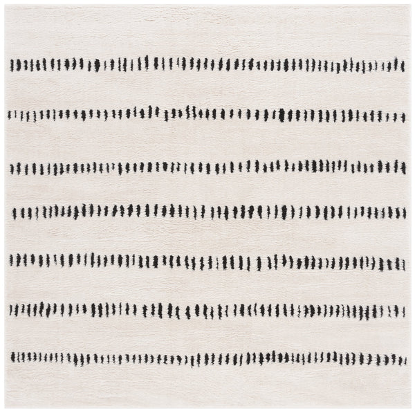 Safavieh Melody Modern Ivory And Black Geometric Rug — Low-Pile, Durable Power-Loomed Performance For Homes 6'-0" x 8'-0" MEL114A-68