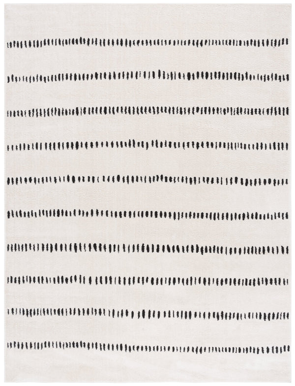 Safavieh Melody Modern Ivory And Black Geometric Rug — Low-Pile, Durable Power-Loomed Performance For Homes 6'-0" x 8'-0" MEL114A-68