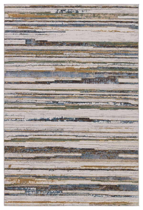 Jaipur Living Melo Fioro Mel12 Powerloomed Machinemade 100% Polyester Lines Stripes Indoor Rug Ivory, Cream 100% Polyester Rug154979