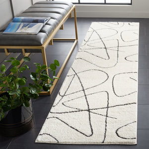 Safavieh Melody Power-Loomed Ivory & Black Abstract Runner Rug — Durable Low-Profile Pile, Stain-Resistant Turkey Crafted 2'-2" x 14'-0" MEL120A-214