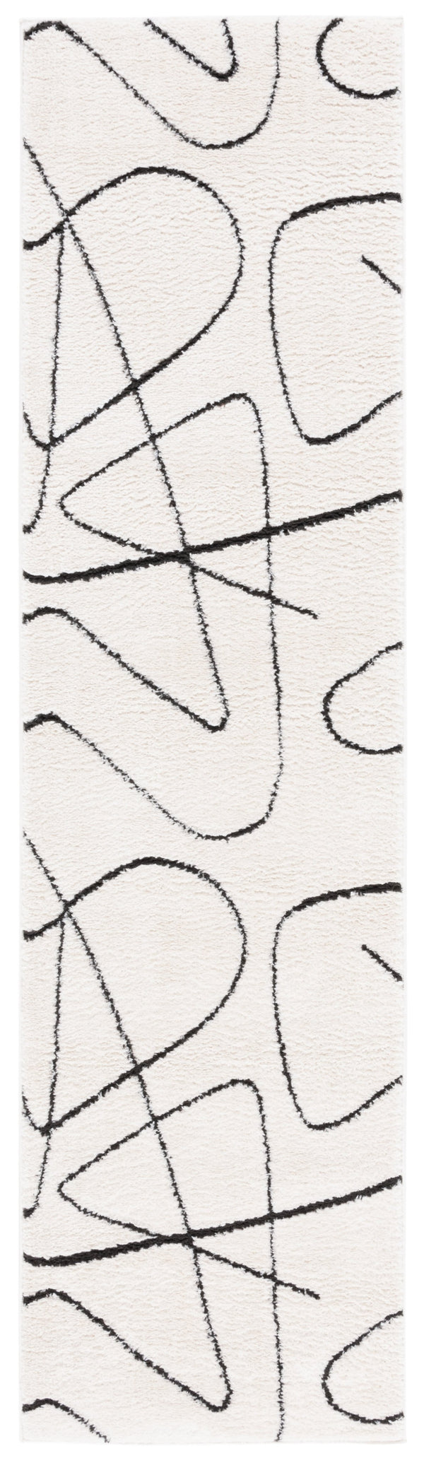 Safavieh Melody Power-Loomed Ivory & Black Abstract Runner Rug — Durable Low-Profile Pile, Stain-Resistant Turkey Crafted 2'-2" x 14'-0" MEL120A-214