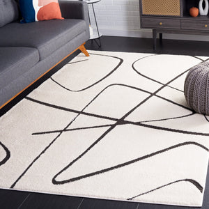Safavieh Melody Power-Loomed Ivory & Black Abstract Runner Rug — Durable Low-Profile Pile, Stain-Resistant Turkey Crafted 2'-2" x 14'-0" MEL120A-214