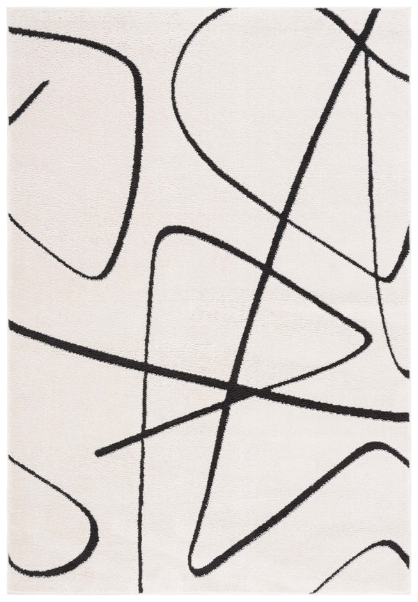 Safavieh Melody Power-Loomed Ivory & Black Abstract Runner Rug — Durable Low-Profile Pile, Stain-Resistant Turkey Crafted 2'-2" x 14'-0" MEL120A-214