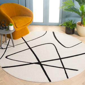 Safavieh Melody Modern Area Rug - Elegant Abstract Design In Minimalist Black & Ivory For Chic Home Decor Ivory ,Black Polyester Mel120a-4r
