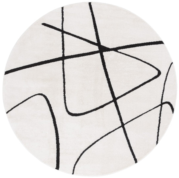 Safavieh Melody Area Rug - Stylish Power Loomed Design For Modern Living, Elegant Texture & Global Craftsmanship Ivory ,Black Performance Fabric Mel120a-68