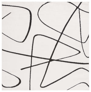 Safavieh Melody Power-Loomed Ivory & Black Abstract Runner Rug — Durable Low-Profile Pile, Stain-Resistant Turkey Crafted 2'-2" x 14'-0" MEL120A-214