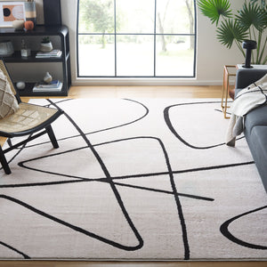Safavieh Melody Power-Loomed Ivory & Black Abstract Runner Rug — Durable Low-Profile Pile, Stain-Resistant Turkey Crafted 2'-2" x 14'-0" MEL120A-214