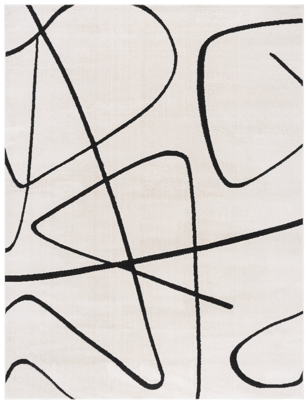 Safavieh Melody Modern Area Rug - Elegant Abstract Design In Minimalist Black & Ivory For Chic Home Decor Ivory ,Black Polyester Mel120a-4r