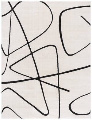 Safavieh Melody Power-Loomed Ivory & Black Abstract Runner Rug — Durable Low-Profile Pile, Stain-Resistant Turkey Crafted 2'-2" x 14'-0" MEL120A-214