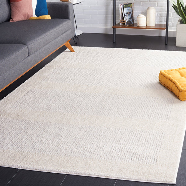 Safavieh Melody Ivory & Grey 6X8 Area Rug — Low Pile 5/8" Power-Loomed Turkey, Durable Stain-Resistant Design MEL130A-68
