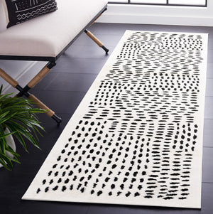 Safavieh Melody Scandinavian-inspired Modern Rug - Elegant Polyester Design For A Cozy Living Space Ivory ,Black Polyester Mel132a-24