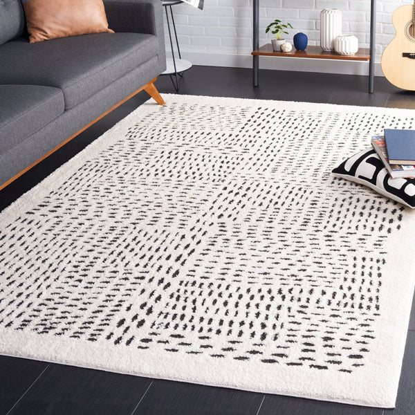 Safavieh Melody Elegant Area Rug - Contemporary Design With Abstract Patterns For Modern Home Decor Ivory ,Black Polyester Mel132a-5