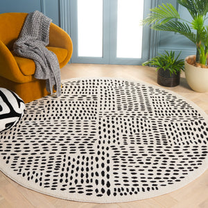 Safavieh Melody Scandinavian-inspired Modern Rug - Elegant Polyester Design For A Cozy Living Space Ivory ,Black Polyester Mel132a-24