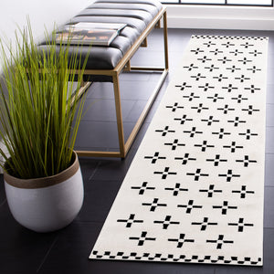 Safavieh Melody Bohemian Ivory And Black Area Rug – Luxurious Polyester, Oeko-tex Certified, Durable Style Ivory ,Black Polyester Mel134a-7sq