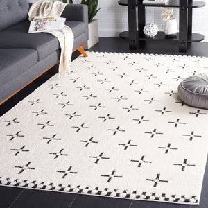 Safavieh Melody Bohemian Ivory And Black Area Rug – Luxurious Polyester, Oeko-tex Certified, Durable Style Ivory ,Black Polyester Mel134a-7sq