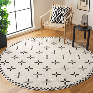 Safavieh Melody Bohemian Ivory And Black Area Rug – Luxurious Polyester, Oeko-tex Certified, Durable Style Ivory ,Black Polyester Mel134a-7sq