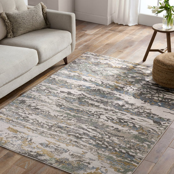 Jaipur Living Melo Etosha Mel13 Powerloomed Machinemade 100% Polyester Abstract Abstract Indoor Rug Multicolor, Gray 100% Polyester Rug158838