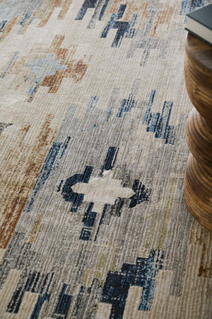 Feizy Rugs Melrose Diamond Lattice Area Rug Ivory Turkish Woven Floral Living Room Accent 6'7" x 9'6" MEL39ULFMLT000F05