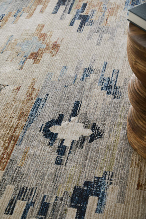 Feizy Rugs Melrose Diamond Lattice Area Rug Ivory Turkish Woven Floral Living Room Accent 6'7" x 9'6" MEL39ULFMLT000F05