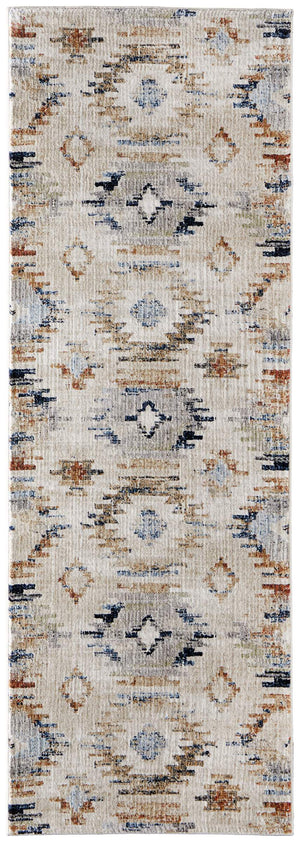 Feizy Rugs Melrose Diamond Lattice Area Rug Ivory Turkish Woven Floral Living Room Accent 2'6" x 7'3" MEL39ULFMLT000I02