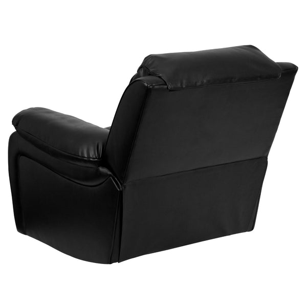 English Elm Kyle Black LeatherSoft Rocker Recliner – Plush Comfort, Smooth Recline, Modern Style for Relaxation MEN-DA3439-91-BK-GG