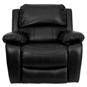 English Elm Kyle Black LeatherSoft Rocker Recliner – Plush Comfort, Smooth Recline, Modern Style for Relaxation MEN-DA3439-91-BK-GG