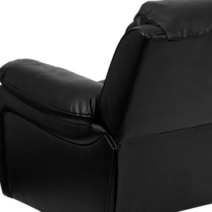 English Elm Kyle Black LeatherSoft Rocker Recliner – Plush Comfort, Smooth Recline, Modern Style for Relaxation MEN-DA3439-91-BK-GG