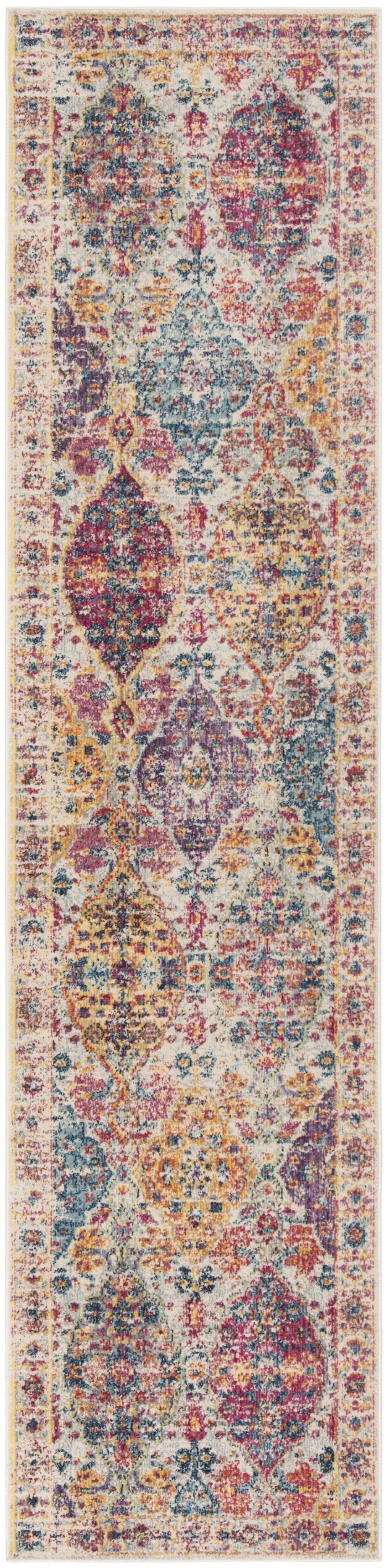 Safavieh Merlot Cream/Multi Runner Rug - Elegant 2' X 8' Power-loomed Turkish Design For Hallways & Spaces Cream ,Multi 65% Polypropylene,28% Cotton,7% Polyester Mer102a-28