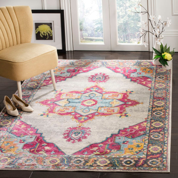 Safavieh Merlot Timeless Charm Area Rug - Exquisite Power-loomed Design For Modern & Classic Interiors Cream ,Multi 65% Polypropylene,28% Cotton,7% Polyester Mer108a-3