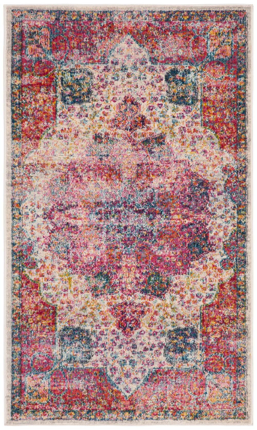Safavieh Merlot Exquisite Power Loomed Rug - Timeless Craftsmanship With Vibrant Multi-color Motifs For Home Decor Cream ,Multi 65% Polypropylene,28% Cotton,7% Polyester Mer121a-26