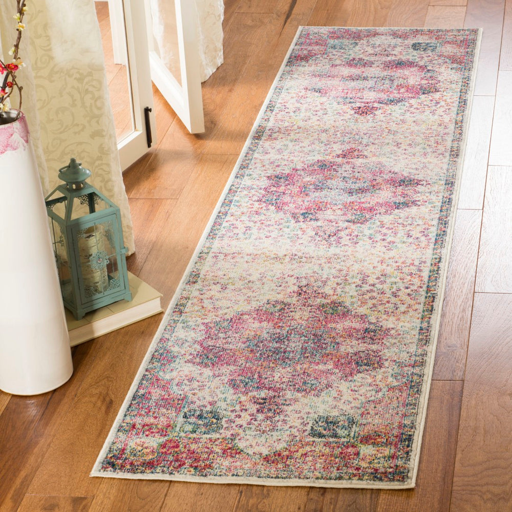 Safavieh Merlot Exquisite Power Loomed Rug - Timeless Craftsmanship With Vibrant Multi-color Motifs For Home Decor Cream ,Multi 65% Polypropylene,28% Cotton,7% Polyester Mer121a-26