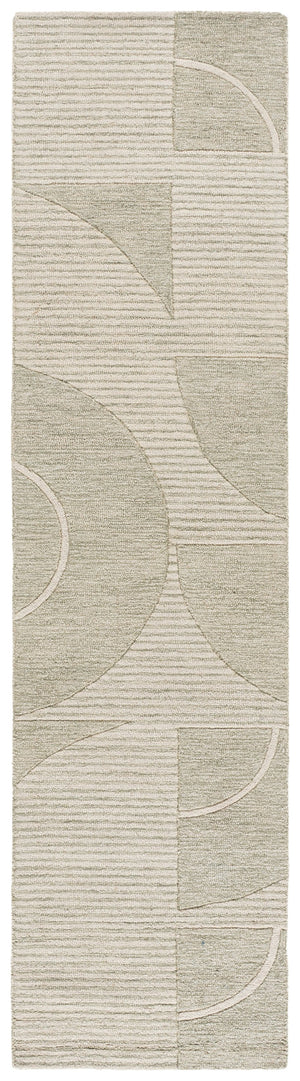 Safavieh Metro Hand-Tufted Sage And Ivory Runner Rug, 80% Wool/20% Cotton Low-Profile Artisanal Hallway Accent 2'-3" x 9'-0" MET107W-29
