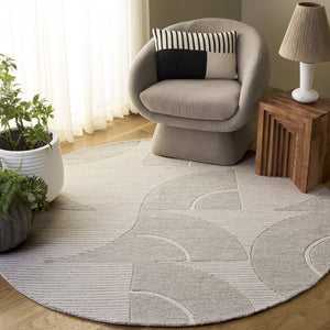 Safavieh Metro Hand-Tufted Sage And Ivory Wool Rug, Low-Profile 1/4" Pile, Modern Natural Fiber Elegance 3'-0" x 5'-0" MET107W-3
