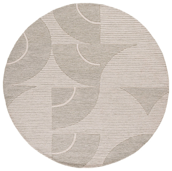 Safavieh Metro Hand-Tufted Sage And Ivory Square Rug - Wool/Cotton Low-Profile Pile, Modern Texture 6'-0" x 6'-0" MET107W-6SQ