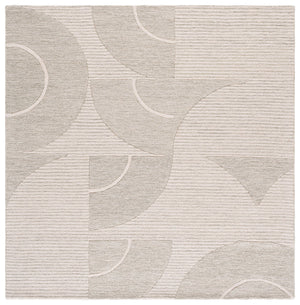 Safavieh Metro Sage Ivory Round Rug — Hand-Tufted Wool-Cotton Blend, Low-Profile Pile For Modern Rooms 6'-0" x 6'-0" MET107W-6R