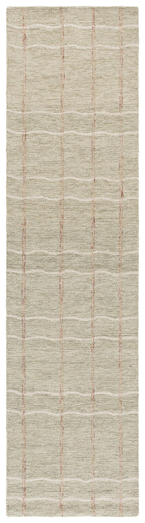 Safavieh Metro Hand-Tufted Sage And Rust Area Rug — Wool-Cotton Low Pile, Scandinavian-Inspired Texture 4'-0" x 6'-0" MET108W-4