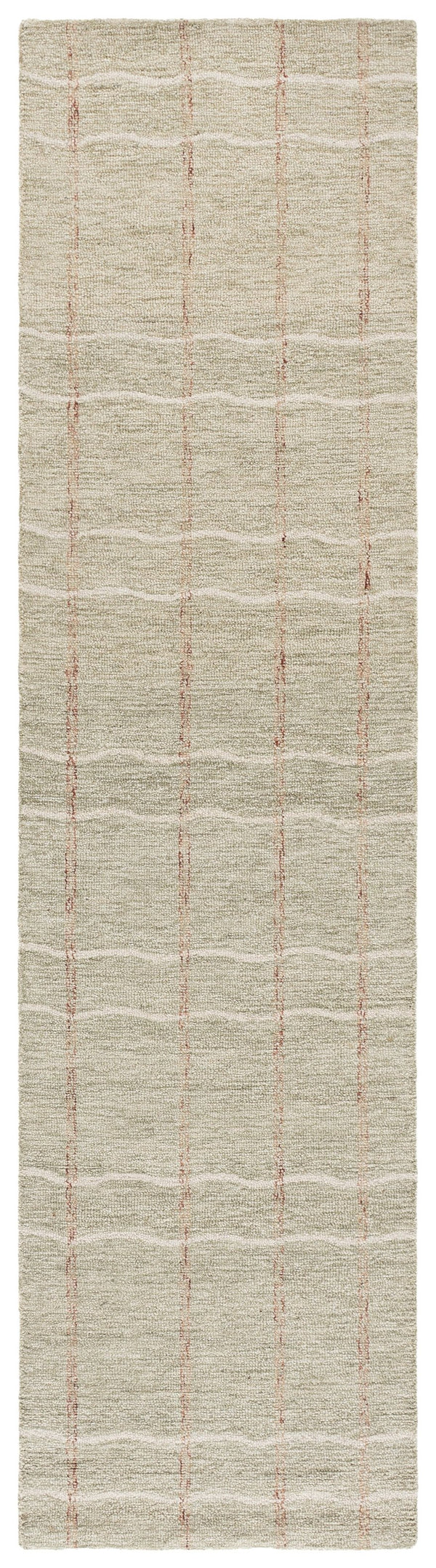 Safavieh Metro Hand-Tufted Sage And Rust Area Rug — Wool-Cotton Low Pile, Scandinavian-Inspired Texture 4'-0" x 6'-0" MET108W-4