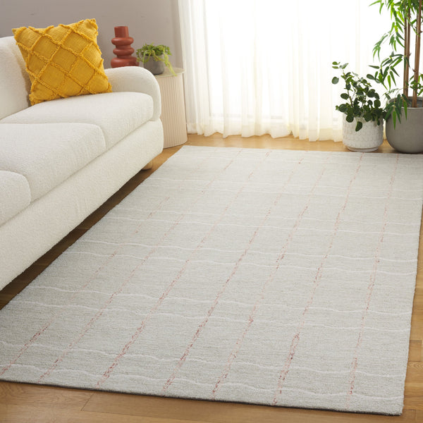 Safavieh Metro Hand-Tufted Sage And Rust Area Rug — Wool-Cotton Low Pile, Scandinavian-Inspired Texture 4'-0" x 6'-0" MET108W-4