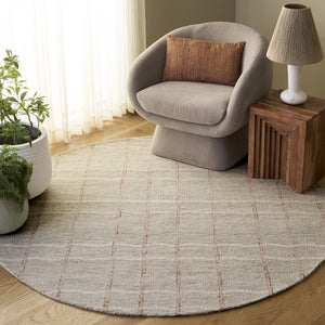 Safavieh Metro Hand-Tufted Sage And Rust Area Rug — Wool-Cotton Low Pile, Scandinavian-Inspired Texture 4'-0" x 6'-0" MET108W-4