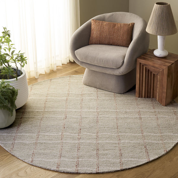 Safavieh Metro Hand-Tufted Sage And Rust Area Rug — Wool-Cotton Low Pile, Scandinavian-Inspired Texture 4'-0" x 6'-0" MET108W-4