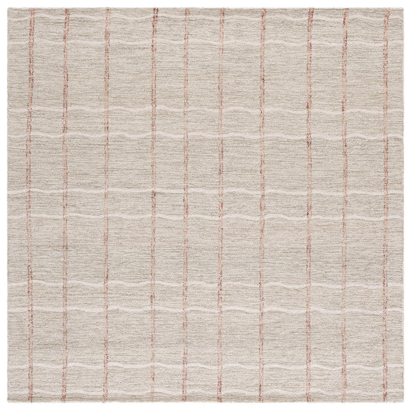 Safavieh Metro Hand-Tufted Sage And Rust Area Rug — Wool-Cotton Low Pile, Scandinavian-Inspired Texture 4'-0" x 6'-0" MET108W-4