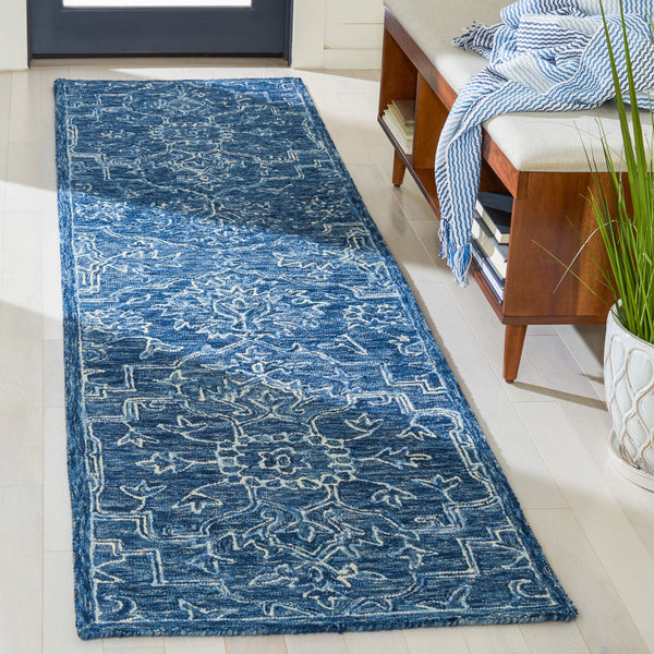 Safavieh Metro Exquisite Hand-tufted Area Rug - Traditional Craftsmanship With Modern Elegance For Your Home Blue Wool And Cotton With Latex Met115m-10