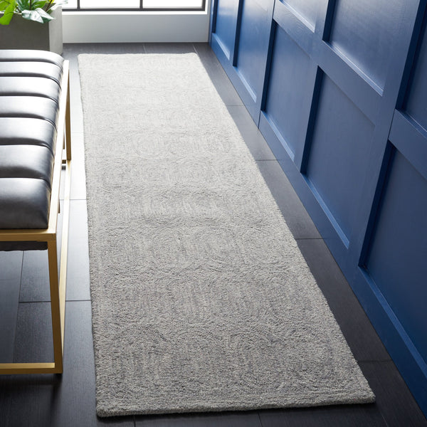 Safavieh Metro Hand-tufted Wool And Cotton Runner Rug - Timeless Elegance With Geometric Design For Home Decor Grey Wool And Cotton With Latex Met124f-9