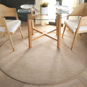 Safavieh Metro Round Area Rug - Hand-tufted Luxury With 80% Wool For Modern Sophistication In Any Space Beige 80% Wool And 20% Cotton Met152b-6r