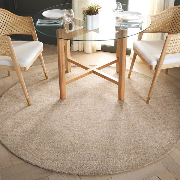 Safavieh Metro Round Area Rug - Hand-tufted Luxury With 80% Wool For Modern Sophistication In Any Space Beige 80% Wool And 20% Cotton Met152b-6r