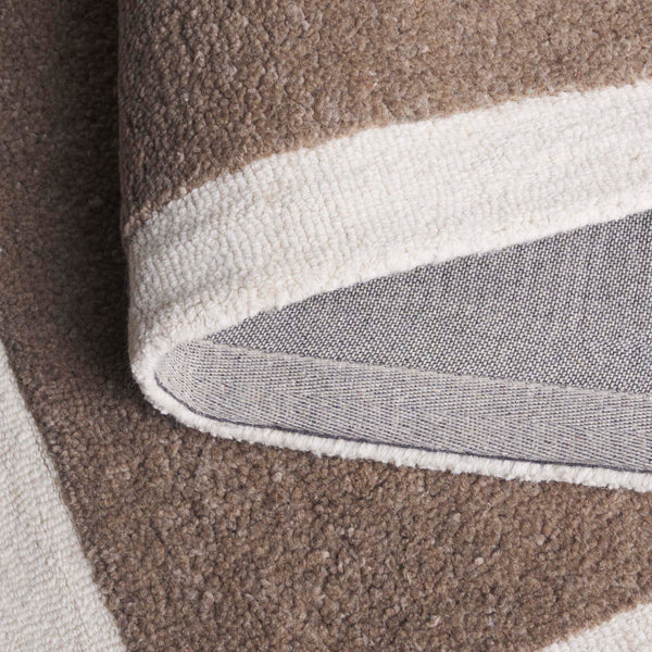 Safavieh Metro Hand-Tufted Dark Beige Ivory Rug — Wool-Cotton Low Pile, Durable Elegant Foundation For Rooms 3'-0" x 5'-0" MET153C-3