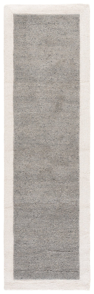 Safavieh Metro Hand-Tufted Grey Ivory Area Rug — Wool-Cotton Blend, Plush 1/2" Pile, Timeless Border Elegance 5'-0" x 8'-0" MET153F-5