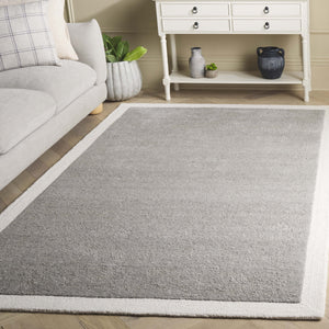 Safavieh Metro Hand-Tufted Grey Ivory Area Rug — Wool-Cotton Blend, Plush 1/2" Pile, Timeless Border Elegance 5'-0" x 8'-0" MET153F-5